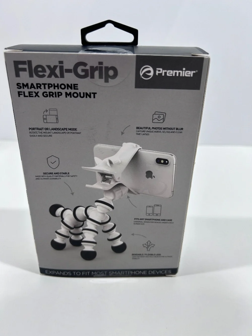 NEW Zebra/Horse Animal Premier Universal FlexiGrip Smartphone Mount -White/Black